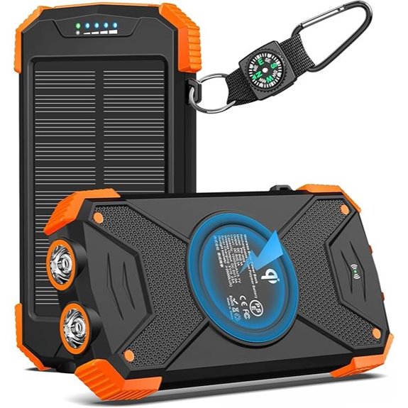 BLAVOR 10,000mAh Solar Power Bank with Flashlights