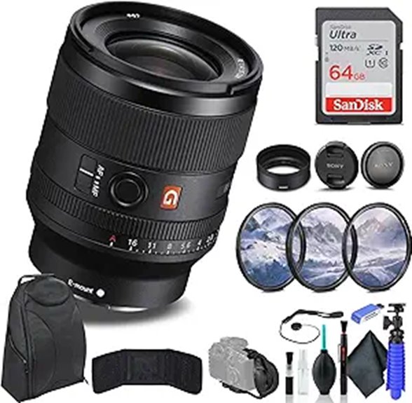Sony FE 35mm F1.4 GM Lens with Accessories