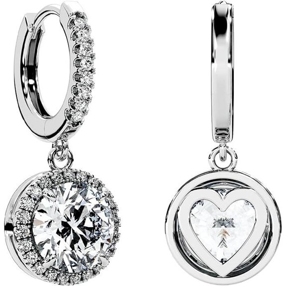 Moissanite Drop Earrings in Sterling Silver
