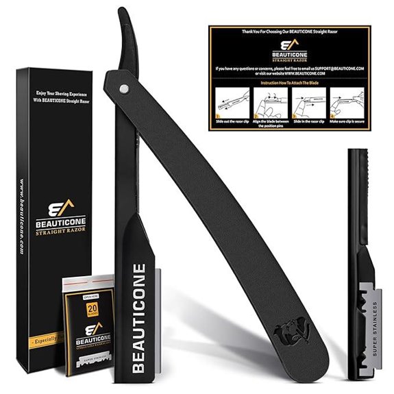 BEAUTICONE Straight Razor Kit with Replaceable Blades