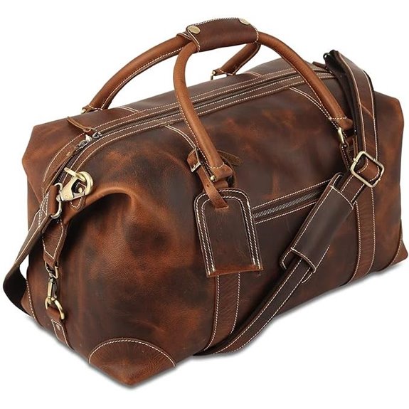 KomalC Leather Duffel Bag for Men & Women