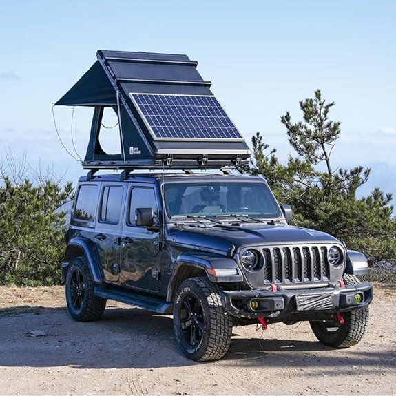 Rooftop Hard Shell Tent with Solar Panel for SUV
