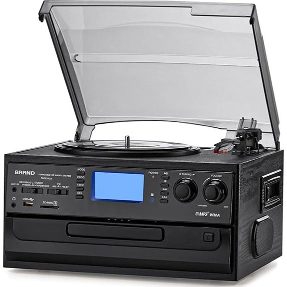 ORCC 10-in-1 Bluetooth Record Player with Speakers