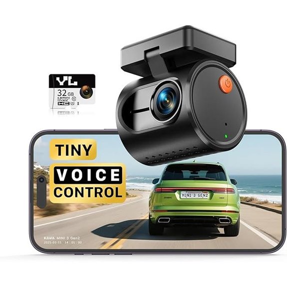 KAWA 2K Tiny Dash Cam with Night Vision