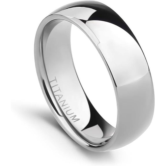 TIGRADE Titanium Wedding Band Plain Dome Comfort Fit