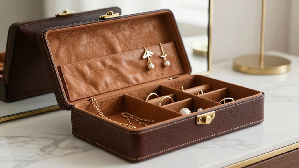 top leather jewelry storage