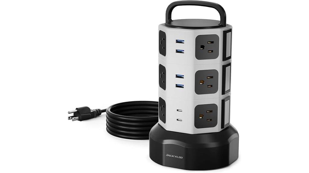 tower power strip with usb