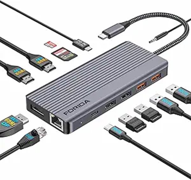 triple monitor usb c dock