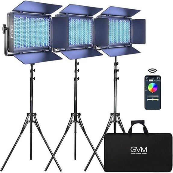 GVM 1500D RGB LED Video Light Kit (3-Pack)