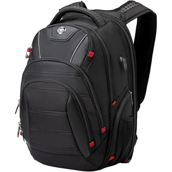 Swissdigital TSA-Friendly Travel Backpack with USB Charging