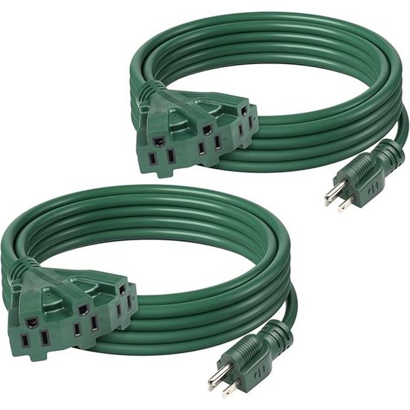 BN-LINK 2-Pack 15Ft Outdoor Extension Cord with Outlets