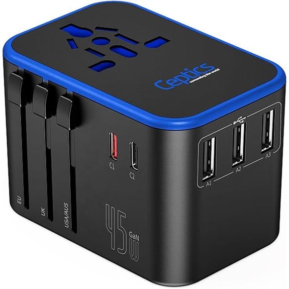 Ceptics 45W Universal Travel Adapter with USB-C