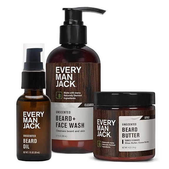 Every Man Jack Unscented Beard Care Bundle