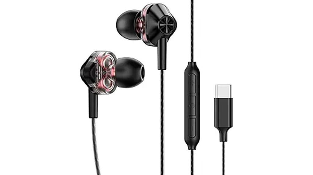 usb c earbuds with microphone