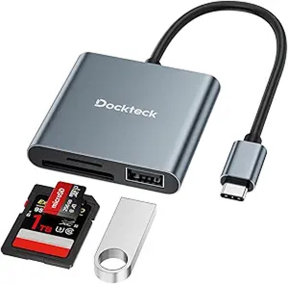 Dockteck USB-C SD/Micro SD Card Reader with OTG