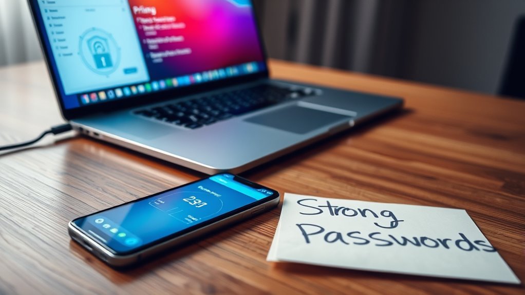 use strong passwords two factor authentication