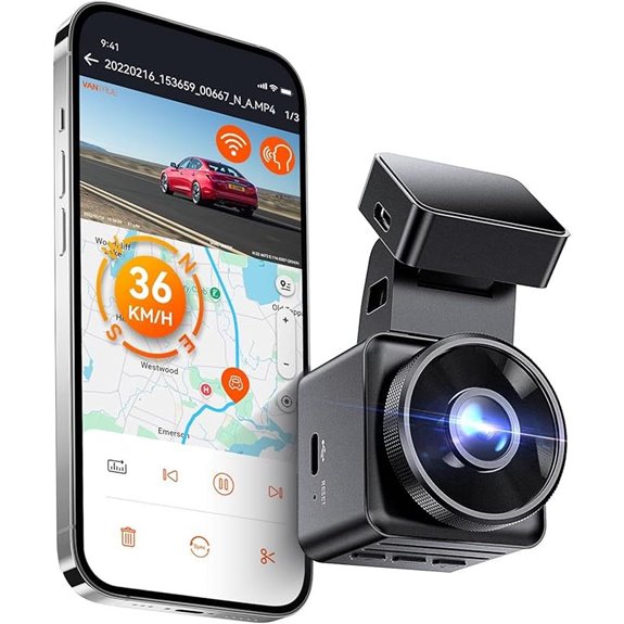 Vantrue E1 Lite 1080P WiFi Dash Cam with GPS