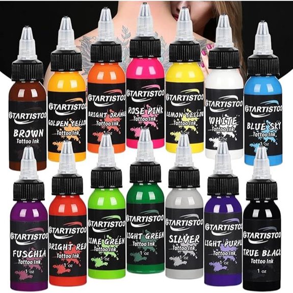 GTARTISTOO Tattoo Ink Set 14 Colors Vegan-Friendly