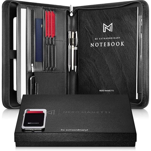 NERO MANETTI Vegan Leather Padfolio for Business