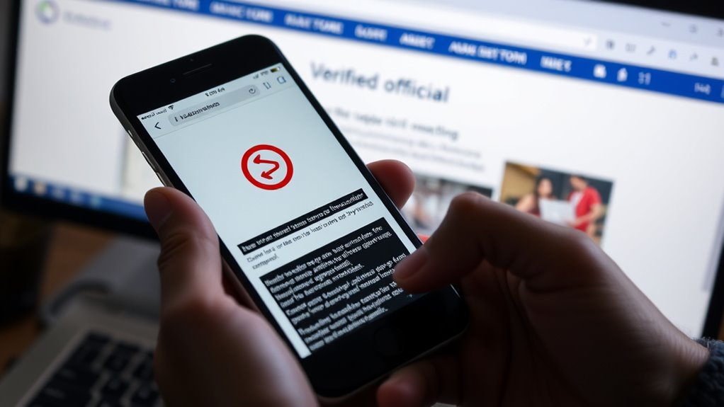 verify sender through official channels