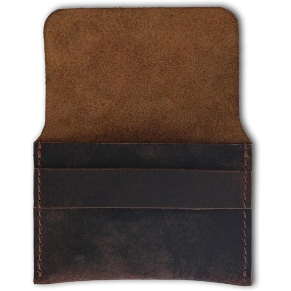 Distressed Leather Card Holder for Men and Women