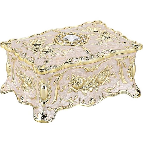 Hipiwe Vintage Jewelry Box Small Enameled Organizer