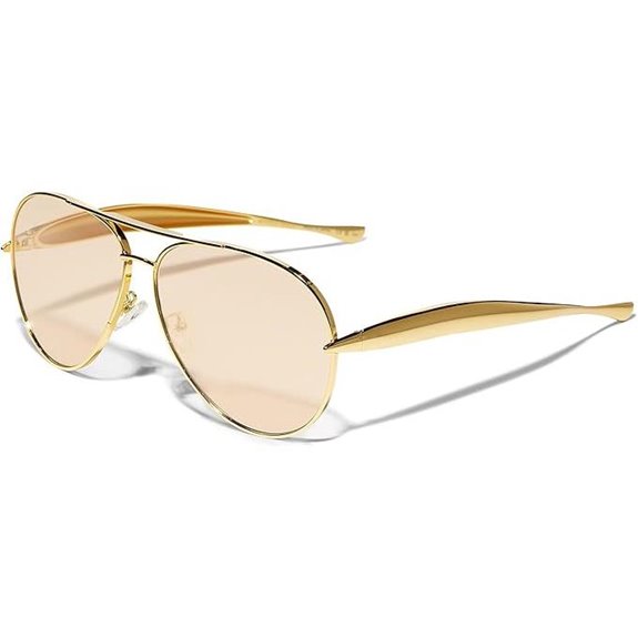 Retro Gold Aviator Sunglasses for Men and Women