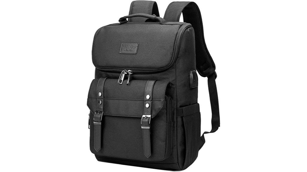 vintage travel backpack with usb