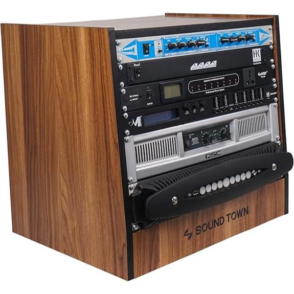 Sound Town 8U Studio Rack in Walnut Finish