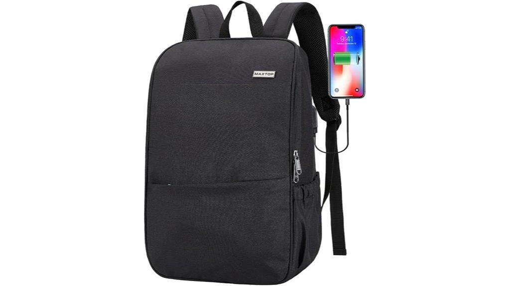 water resistant laptop backpack with usb