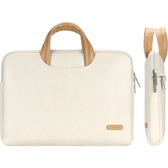 Arvok Water-Resistant Leather Laptop Sleeve with Handle