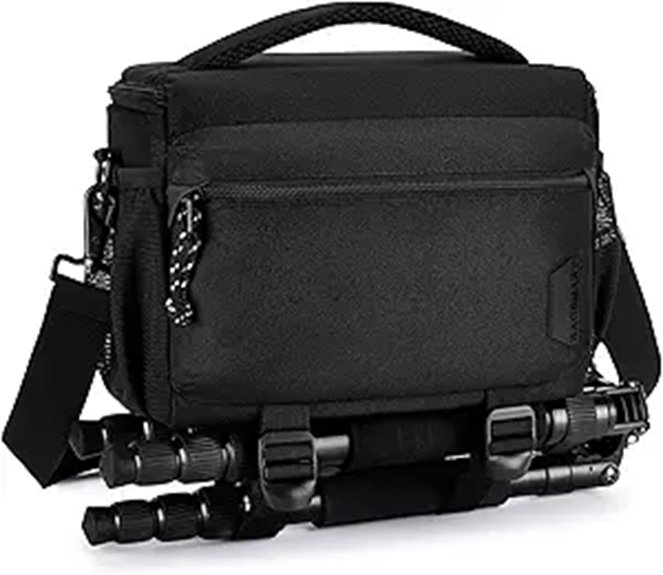 BAGSMART Small Waterproof Camera Bag with Tripod Holder