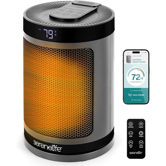 SereneLife Smart Space Heater with Wi-Fi Control