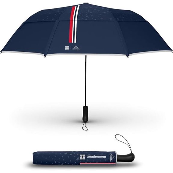 Weatherman Collapsible Travel Umbrella with Windproof Design