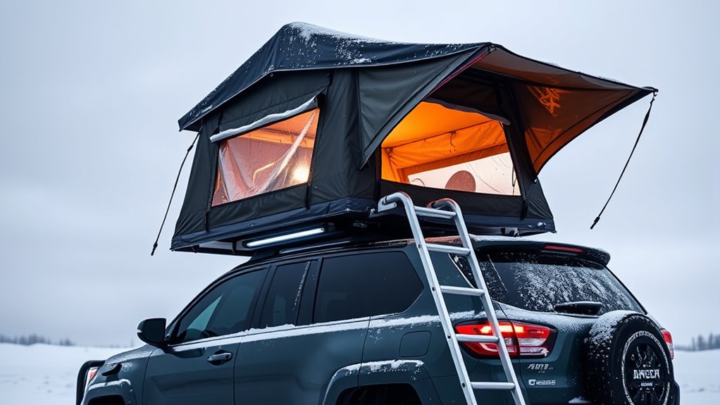 winter camping rooftop tent essentials