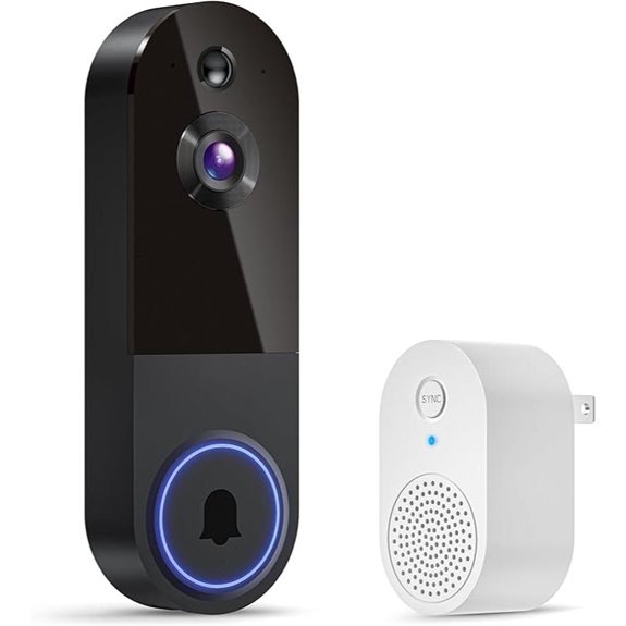Wireless Video Doorbell with AI Detection and Night Vision