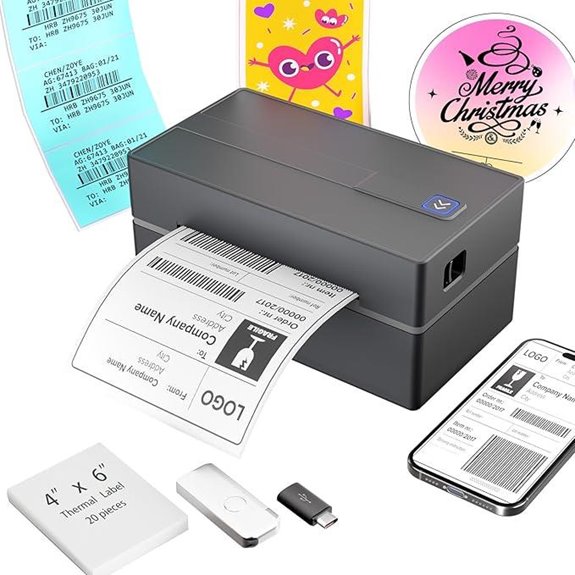 Wireless Bluetooth Thermal Label Printer for Small Business