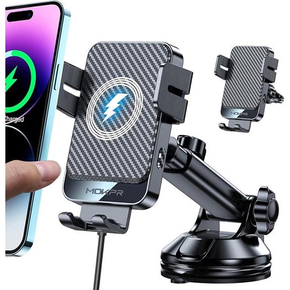 MOKPR Wireless Car Charger with Auto-Clamp