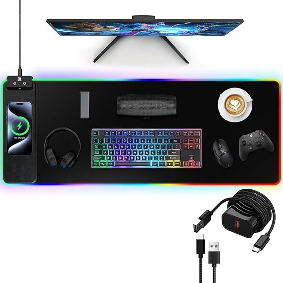 RGB Gaming Mouse Pad with Wireless Charger