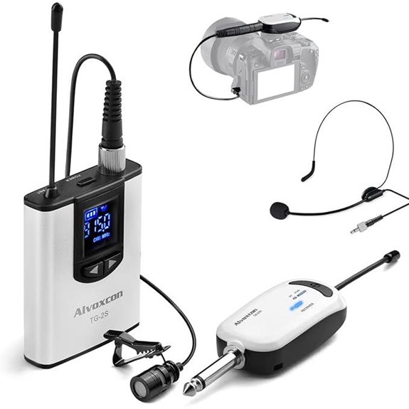 Alvoxcon Wireless Lavalier Microphone System for Recording
