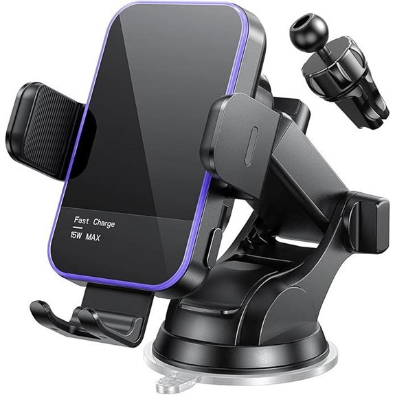 Mosurr 15W RGB Wireless Car Charger & Holder