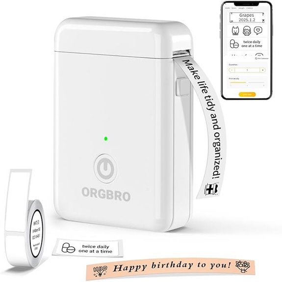 ORGBRO Bluetooth Label Maker with Tape and App