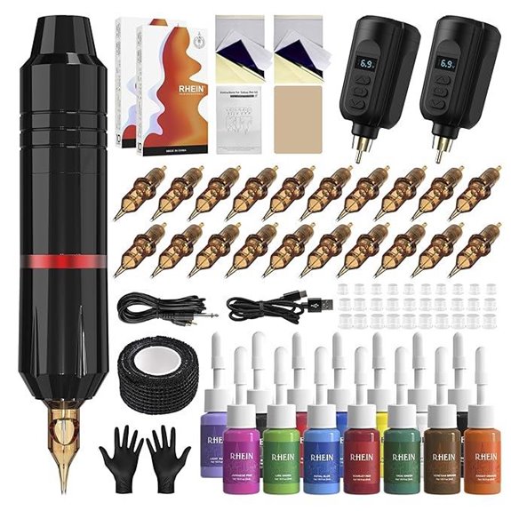 Wireless Tattoo Kit with Battery and Ink Set
