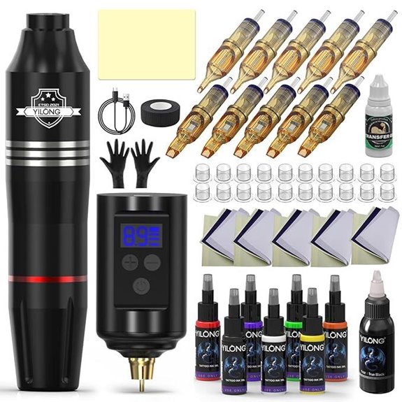 Wireless Tattoo Kit for Beginners with Needles and Supplies