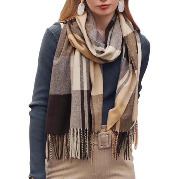 Wander Agio Women's Cashmere-Like Plaid Winter Scarf