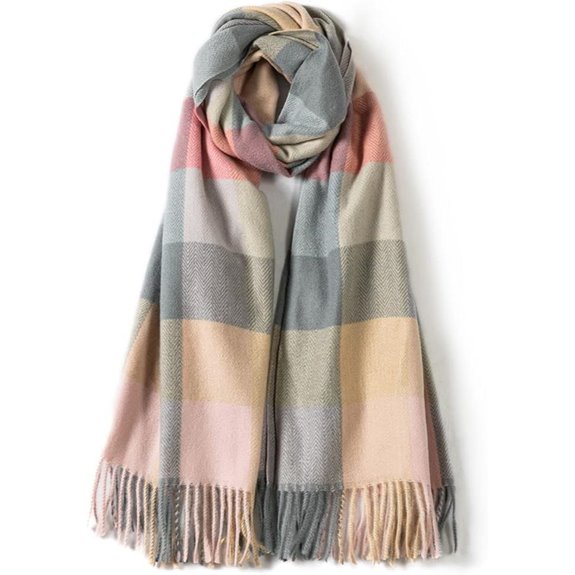 Villand Women's Wool Cashmere Feel Checked Scarf