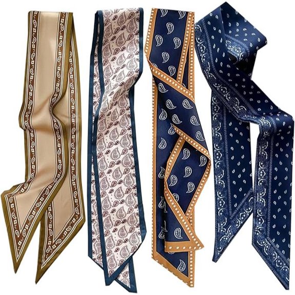 4 Pcs Women's Hair and Neck Scarf Set