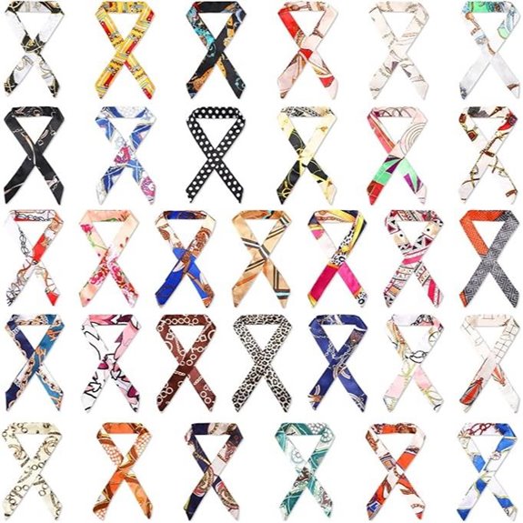 Handepo 32 Pcs Women Handbag & Hair Scarf Set