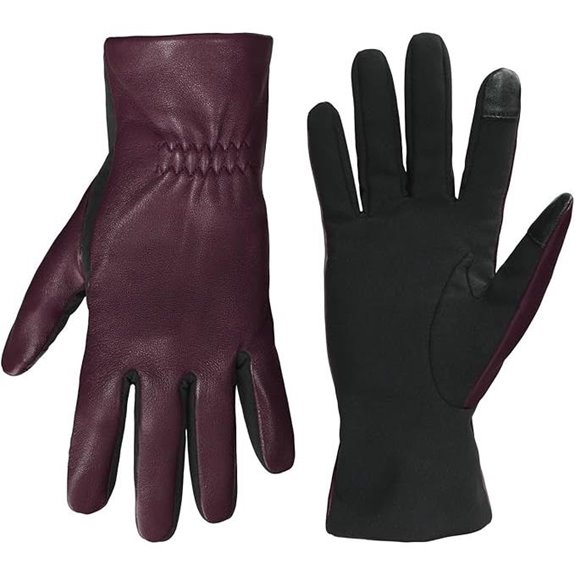 Cole Haan Women's Leather Gloves with Elastic Stretch Palm