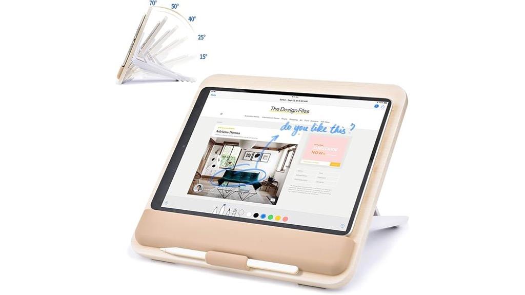 wooden adjustable tablet holder